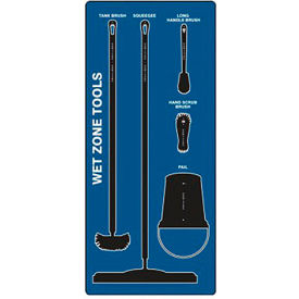 ACCUFORM MANUFACTURING PSB111BUBK Accuform Signs Wet Zone Store-Board™, Accu-Shield, Blue on Black image.
