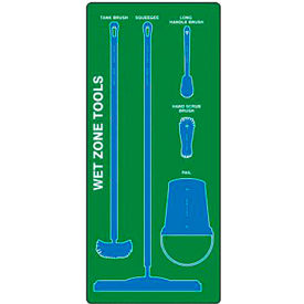 ACCUFORM MANUFACTURING PSB911GNBU Accuform Signs Wet Zone Store-Board™, Accu-Shield FB-X, Green on Blue image.