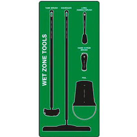 ACCUFORM MANUFACTURING PSB711GNBK Accuform Signs Wet Zone Store-Board™, Ultra Aluma-Lite, Green on Black image.