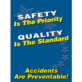 ACCUFORM MANUFACTURING SP124512L Accuform SP124512L Safety Is The Priority Poster, 17"W x 22"H, Laminated Poly image.