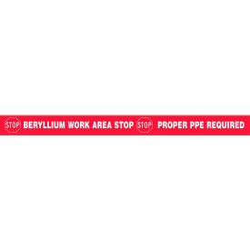 ACCUFORM MANUFACTURING PTP304 Accuform PTP304 Tough-Mark™ Heavy-Duty Message Strip, Stop Beryllium Work Area, 4"x48" image.