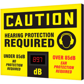 ACCUFORM MANUFACTURING SCS604 Accuform SCS604 Decibel Meter Sign, Caution Hearing Protection Required, 20" x 24" x 1" image.
