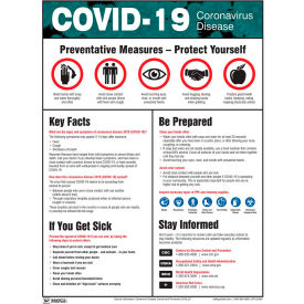 ACCUFORM MANUFACTURING SP125300L COVID-19 Coronavirus Preventative Measures Safety Poster, 17" X 22", Laminated Paper image.