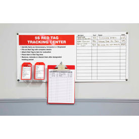 ACCUFORM MANUFACTURING TAC502 Accuform TAC502 Red Tag Tracking Center w/ Clipboard, Aluminum, 16" x 36" image.