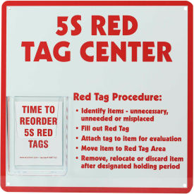 ACCUFORM MANUFACTURING TAC812 Accuform TAC812 5S Red Tag Center, Aluminum, 12" x 12" image.