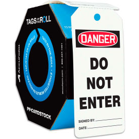 ACCUFORM MANUFACTURING TAR140 Accuform TAR140 Danger Do Not Enter, PF-Cardstock, 250/Roll image.