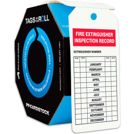 ACCUFORM MANUFACTURING TAR732 Accuform TAR732 Fire Extinguisher Inspection, PF-Cardstock, 250/Roll image.