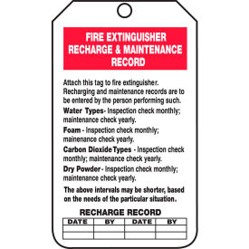 ACCUFORM MANUFACTURING TRS211CTP Accuform TRS211CTP Fire Extinguisher Recharge & Record Tag, PF-Cardstock, 25/Pack image.