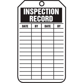 ACCUFORM MANUFACTURING TRS307PTP Accuform TRS307PTP Inspection Record Tag, PF-Cardstock, 25/Pack image.
