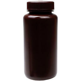 UNITED SCIENTIFIC SUPPLIES INC 33465 United Scientific™ Reagent Bottle, Wide Mouth, HDPE, 500ml Capacity, Amber, Pack of 12 image.