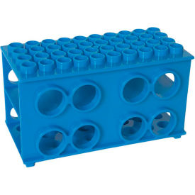 UNITED SCIENTIFIC SUPPLIES INC 76001 United Scientific™ Plastic Test Tube Rack, Cube Shaped, 88 Places, Blue image.