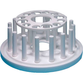UNITED SCIENTIFIC SUPPLIES INC 77704 United Scientific™ Test Tube Rack, Plastic, Round Shaped, 12 Places, White image.