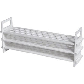 UNITED SCIENTIFIC SUPPLIES INC 77706 United Scientific® 3-Tier Test Tube Rack For 13mm Tubes, Plastic, 31 Places, White, Pack of 2 image.