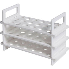 UNITED SCIENTIFIC SUPPLIES INC 77714 United Scientific® 3-Tier Test Tube Rack For 13mm Tubes, Plastic, 18 Places, White, Pack of 4 image.