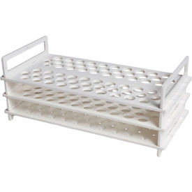 UNITED SCIENTIFIC SUPPLIES INC 77717 United Scientific® 3-Tier Test Tube Rack For 13mm Tubes, Plastic, 62 Places, White, Pack of 2 image.