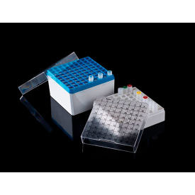 UNITED SCIENTIFIC SUPPLIES INC P20602 United Scientific™ Cryo Storage Box For 1.0ml & 1.8ml Vials, 81 Places, White, Pack of 4 image.