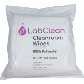 UNITED SCIENTIFIC SUPPLIES INC PWIPE12X12 United Scientific™ Labclean™ Cleanroom Wipes, 100% Polyester, 12"L x 12"W, Pack of 150 image.