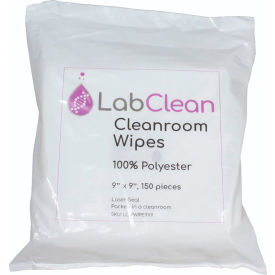 UNITED SCIENTIFIC SUPPLIES INC PWIPE9X9 United Scientific™ Labclean™ Cleanroom Wipes, 100% Polyester, 9"L x 9"W, Pack of 150 image.