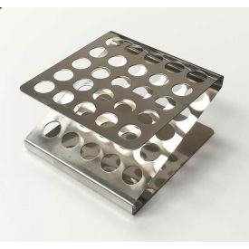 UNITED SCIENTIFIC SUPPLIES INC TTRSS25 United Scientific™ Test Tube Rack, Stainless Steel, 25 Places, Silver image.