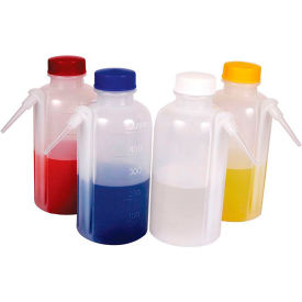 UNITED SCIENTIFIC SUPPLIES INC WBSET4 United Scientific™ Wash Bottle w/ Unitary Colored Caps, LDPE, 500ml Capacity, Clear, Pack of 4 image.