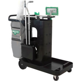 Unger® ZoneCleanRx Standard Janitorial Cart System Black 