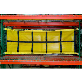 Adrians Safety Solutions Fixed Pallet Rack Safety Netting For 120" Bay Standard Attachment Yellow 