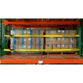 Adrians Safety Solutions Pallet Rack Safety Strap For 102" Bay Standard Attachment Yellow 
