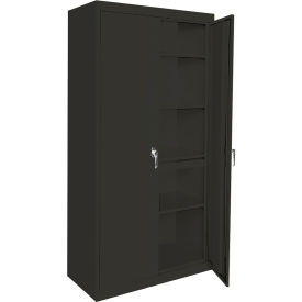 STEEL CABINETS USA, INC AAH-24RB-B Steel Cabinets USA All-Welded Storage Cabinet, 4 Fixed Shelves, 24"W x 18"D x 72"H, Black image.
