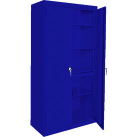 STEEL CABINETS USA, INC AAH-24RB-BL Steel Cabinets USA All-Welded Storage Cabinet, 4 Fixed Shelves, 24"W x 18"D x 72"H, Blue image.