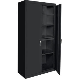 STEEL CABINETS USA, INC AAH-24RB-C Steel Cabinets USA All-Welded Storage Cabinet, 4 Fixed Shelves, 24"W x 18"D x 72"H, Charcoal image.