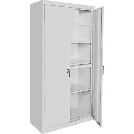 STEEL CABINETS USA, INC AAH-24RB-G Steel Cabinets USA All-Welded Storage Cabinet, 4 Fixed Shelves, 24"W x 18"D x 72"H, Gray image.