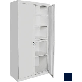 STEEL CABINETS USA, INC AAH-24RB-N Steel Cabinets USA All-Welded Storage Cabinet, 4 Fixed Shelves, 24"W x 18"D x 72"H, Navy Blue image.