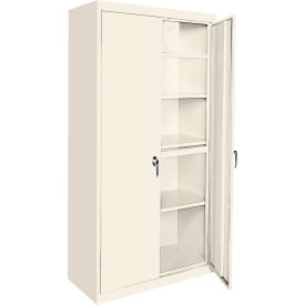 STEEL CABINETS USA, INC AAH-24RB-P Steel Cabinets USA All-Welded Storage Cabinet, 4 Fixed Shelves, 24"W x 18"D x 72"H, Putty image.
