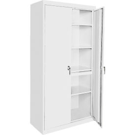 STEEL CABINETS USA, INC AAH-24RB-W Steel Cabinets USA All-Welded Storage Cabinet, 4 Fixed Shelves, 24"W x 18"D x 72"H, White image.