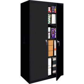 STEEL CABINETS USA, INC AF-36-B Steel Cabinets USA Standard Storage Cabinet, Turn Handle, 3 Adj. Shelves, 36"W x 18"D x 72"H, Black image.