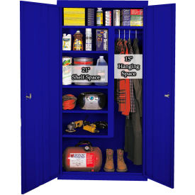 STEEL CABINETS USA, INC AF-361-BL Steel Cabinets USA All-Welded Combination Cabinet, 36"Wx21"Dx72"H, Blue image.