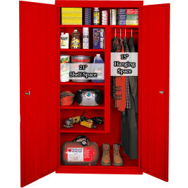 STEEL CABINETS USA, INC AF-361-R Steel Cabinets USA All-Welded Combination Cabinet, 36"Wx21"Dx72"H, Red image.