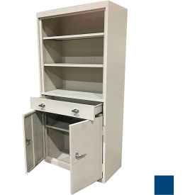 STEEL CABINETS USA, INC AFD-301-BL Steel Cabinets USA All-Welded Bookcase Cabinet w/Drawer & Shelves, 30"W x 18"D x 72"H, Signal Blue image.