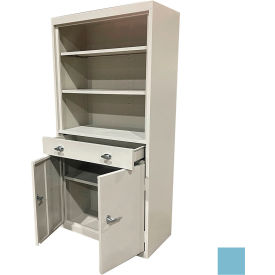 STEEL CABINETS USA, INC AFD-301-DB Steel Cabinets USA All-Welded Bookcase Cabinet w/Drawer & Shelves, 30"W x 18"D x 72"H, Denim Blue image.