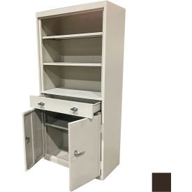 STEEL CABINETS USA, INC AFD-301-E Steel Cabinets USA All-Welded Bookcase Cabinet w/Drawer & Shelves, 30"W x 18"D x 72"H, Espresso image.