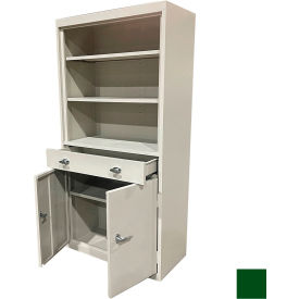 STEEL CABINETS USA, INC AFD-301-L-GRN Steel Cabinets USA All-Welded Bookcase Cabinet w/Drawer & Shelves, 30"W x 18"D x 72"H, Leaf Green image.