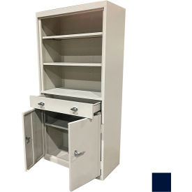STEEL CABINETS USA, INC AFD-301-N Steel Cabinets USA All-Welded Bookcase Cabinet w/Drawer & Shelves, 30"W x 18"D x 72"H, Navy Blue image.