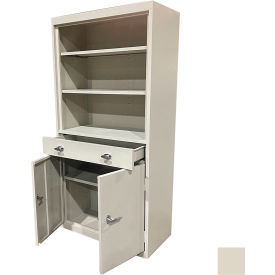 STEEL CABINETS USA, INC AFD-301-P Steel Cabinets USA All-Welded Bookcase Cabinet w/Drawer & Shelves, 30"W x 18"D x 72"H, Putty image.