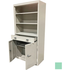 STEEL CABINETS USA, INC AFD-301-PA-GRN Steel Cabinets USA All-Welded Bookcase Cabinet w/Drawer & Shelves, 30"W x 18"D x 72"H, Pastel Green image.