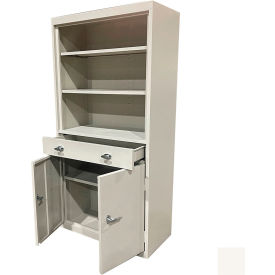 STEEL CABINETS USA, INC AFD-301-W Steel Cabinets USA All-Welded Bookcase Cabinet w/Drawer & Shelves, 30"W x 18"D x 72"H, White image.