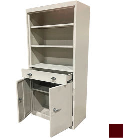 STEEL CABINETS USA, INC AFD-301-WR Steel Cabinets USA All-Welded Bookcase Cabinet w/Drawer & Shelves, 30"W x 18"D x 72"H, Wine Red image.