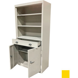 STEEL CABINETS USA, INC AFD-301-Y Steel Cabinets USA All-Welded Bookcase Cabinet w/Drawer & Shelves, 30"W x 18"D x 72"H, Yellow image.