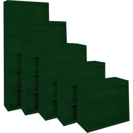 STEEL CABINETS USA, INC BCA-363013-H-GRN Steel Cabinets USA All-Welded Bookcase, 36"Wx13"Dx30"H, Hunter Green image.