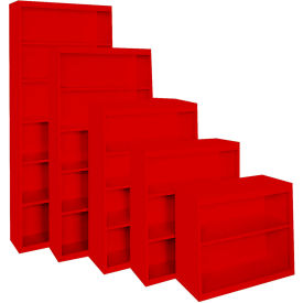 STEEL CABINETS USA, INC BCA-363013-R Steel Cabinets USA All-Welded Bookcase, 36"Wx13"Dx30"H, Red image.