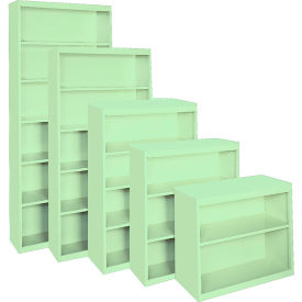 STEEL CABINETS USA, INC BCA-364218-PT-GRN Steel Cabinets USA All-Welded Bookcase, 36"Wx18"Dx42"H, Pastel Green image.
